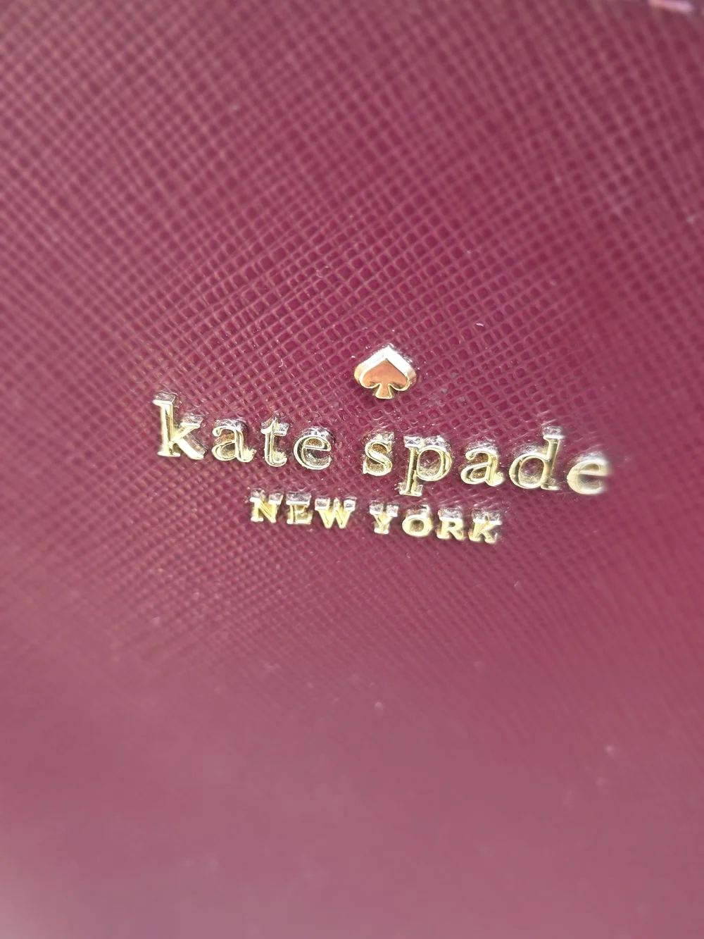 kate spade Burgandy Wine Genuine Leather Backpack with Gold Hardware